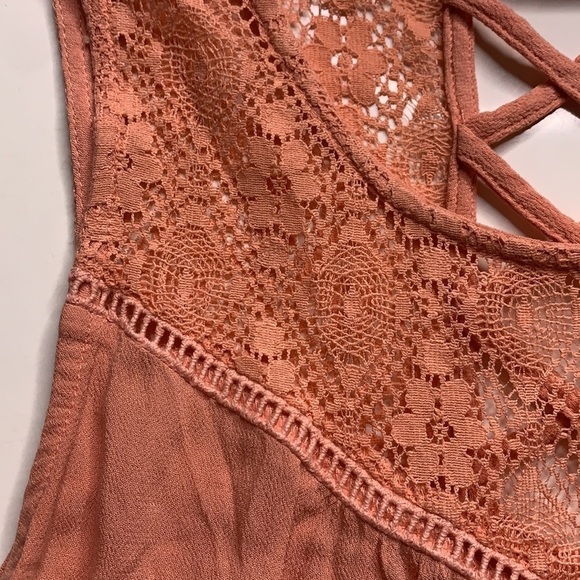 Buttons Coral Sleeveless lace crepe swing tank top women’s medium - Picture 4 of 6